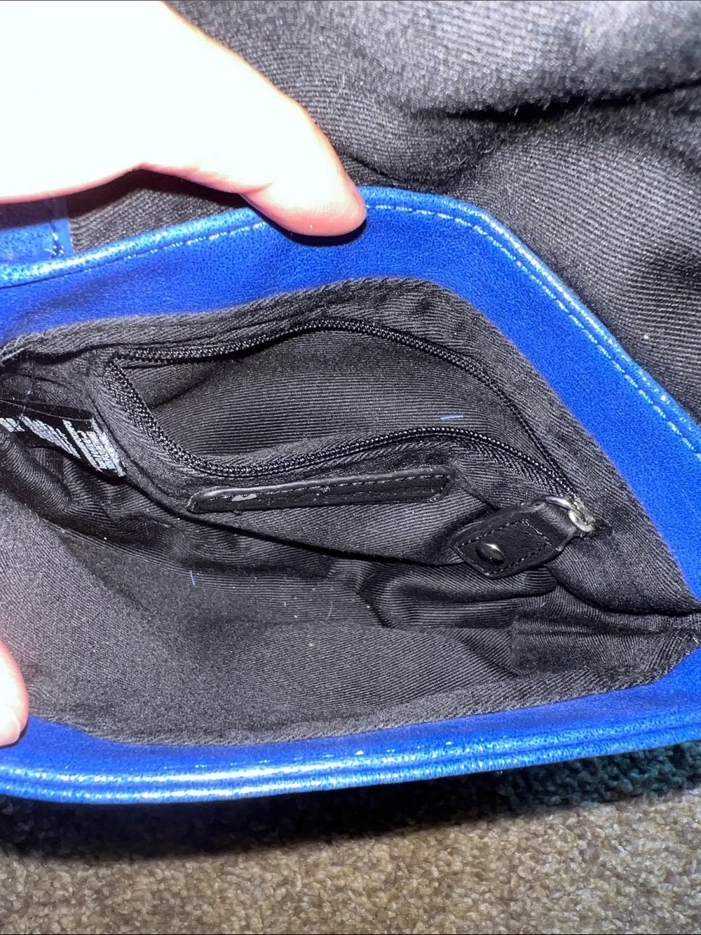 BCBGeneration Electric Blue Leather Crossbody Saddle Bag